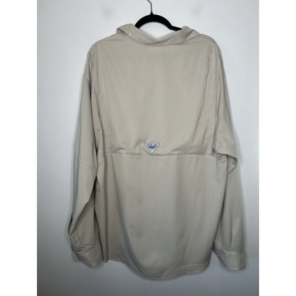 Columbia PFG Shirt Men's Fishing Outdoor Vented Tan Long Sleeve Size Large - Picture 8 of 10
